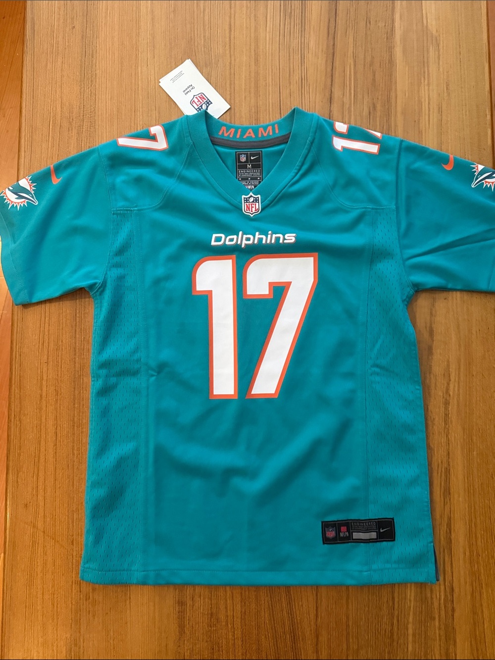 Jaylen Waddle Teal Game Jersey, size Youth Medium — NWT